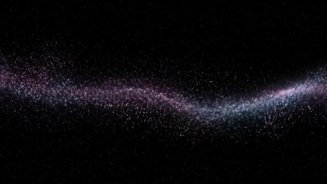 Starfield A vibrant horizontal band of purple and blue dots streaks across a dark backdrop speckled with smaller stars