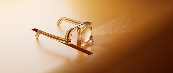 Fototapeta premium Conceptual image of eyeglasses being inserted into an ATM slot representing financial insight, digital data visualization, and clarity within the modern banking and investment technology industry.