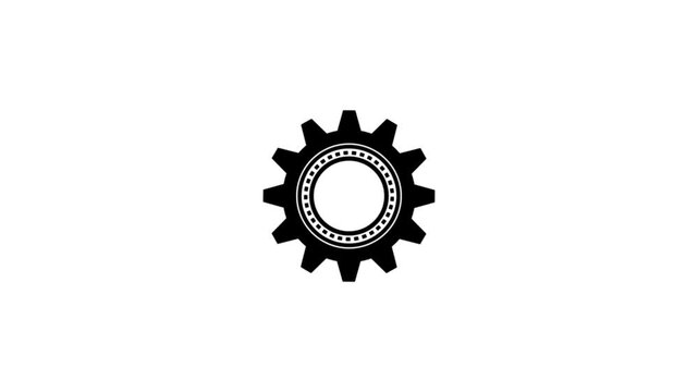 Glowing settings gear icon animation representing configuration, customization, preferences, system control, tools, and technology. Modern neon line design on a dark background, ideal for websites,