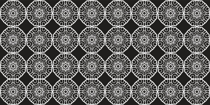 Seamless Islamic Decagonal Scalloped Arch Eight Pointed Star Pattern Vector