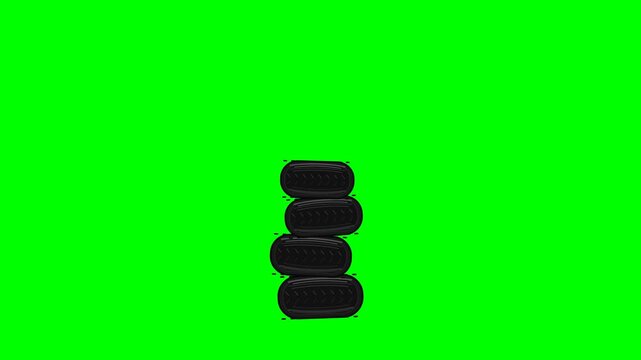 Animated retro black keyboard key isolated on a green screen background for video editing button computer technology hardware input button computer technology hardware input