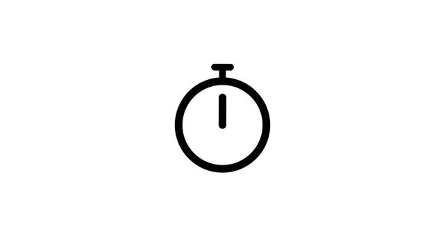 Stopwatch icon animating to show passage of time on white background.