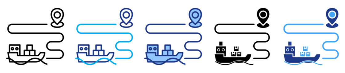 Obraz premium Shipping icon set in multiple style