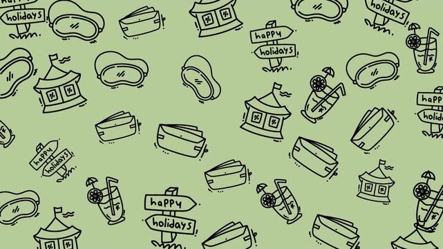 seamless pattern of food for camping video animation pattern