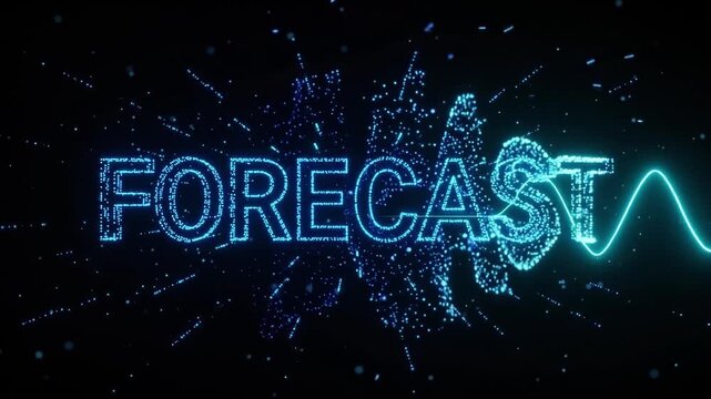 Lidar Point Cloud Sonar Scan Text Effect Forecast on Black
