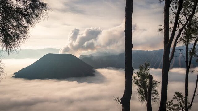 The volcano of Mount Bromo, East Java, Indonesia