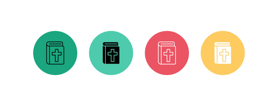 Holy Bible Book icon set multi style