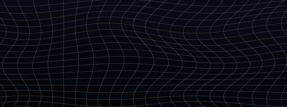 A futuristic wireframe grid forms rippling waves across a dark background, conveying motion and innovation?perfect for tech presentations, hero banners, and VR themes.