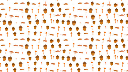 Seamless pattern of acorns and mushrooms © andi