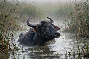 buffalo in water © علي الوائلي