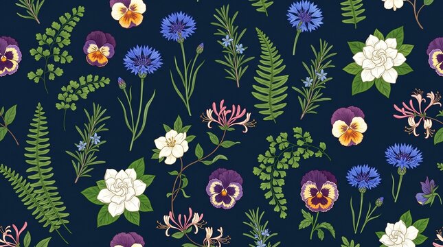 Elegant Vintage Floral Seamless Pattern Background