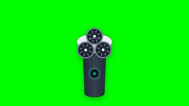 Premium Triple Head Rotary Electric Shaver with Emerald Green Accents and Spinning Foil Blades for Grooming Commercial
