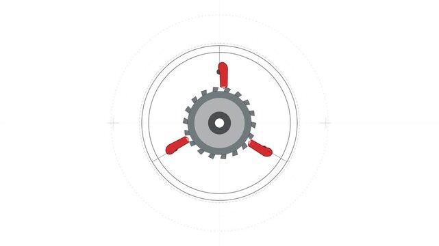 Aircraft Starter Air Turbine Ratchet Clutch Mechanical Motion Graphic 4K Loop