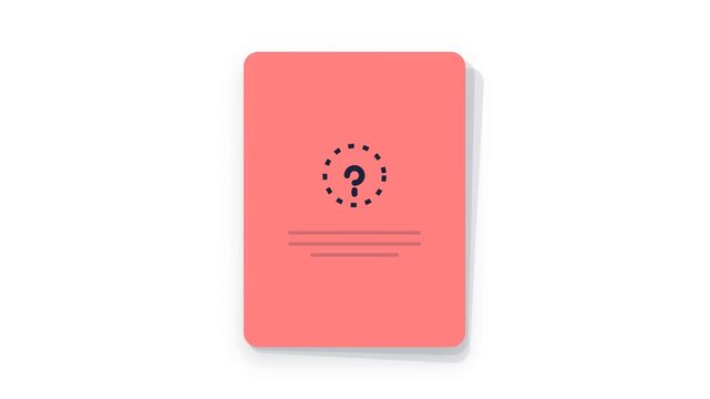 Educational Flashcard Animation Flip from Coral Question to Green Verified Solution in 4K Loop