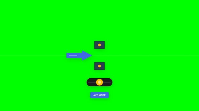 AI Ethics Human-in-the-Loop Decision Gate with Royal Blue Switch and Algorithmic Authorization Pulse