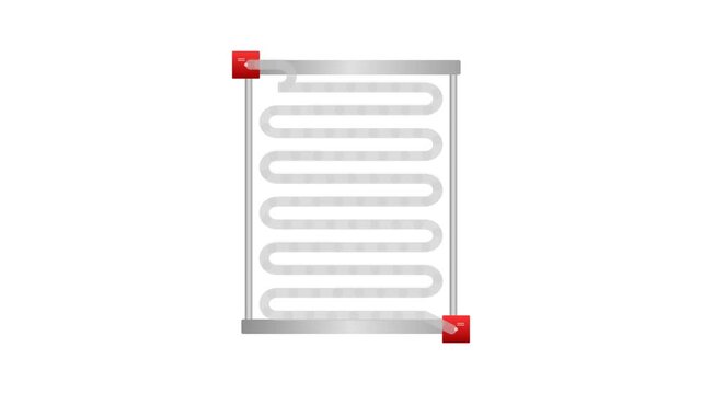 Automated Segmented-Flow Multi-Channel Fluoropolymer Mixing Coil Lab Process Animation