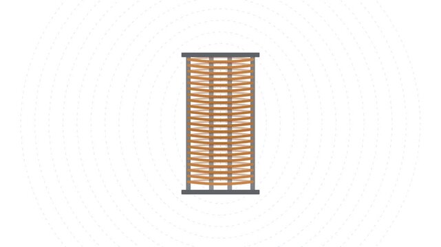 High-Voltage Tuned Harmonic Filter Air-Core Reactor Copper Coil Vector Animation