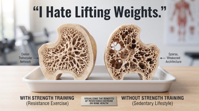 Bone density comparison showing benefits of resistance exercise