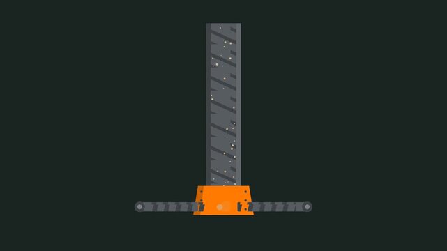 Industrial Screw Unloader with Counter-Rotating Feeder Screws and Manganese Steel Digger Head in Caution Orange