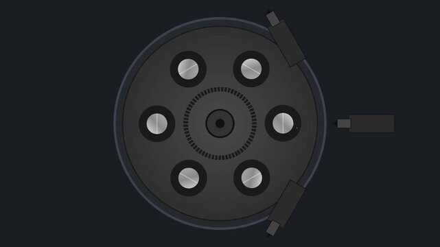 Industrial Multi-Spindle Screw Machine Indexing Drum Motion Graphic