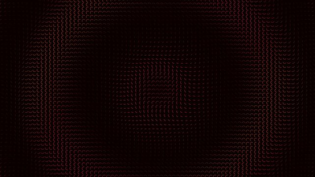 A dynamic grid of rotating bright red arcs with zero scaling artifacts
