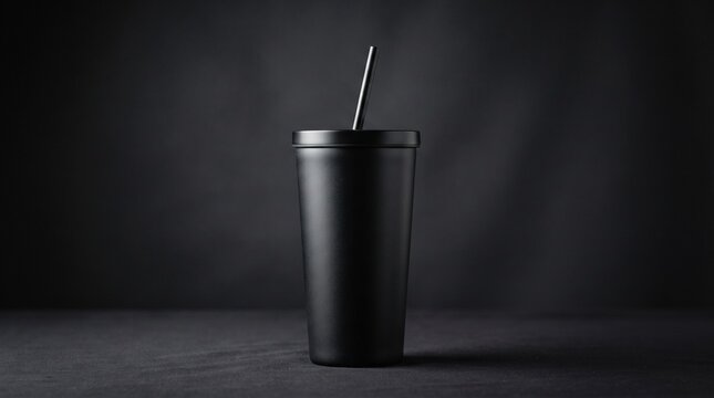 Matte black travel cup
