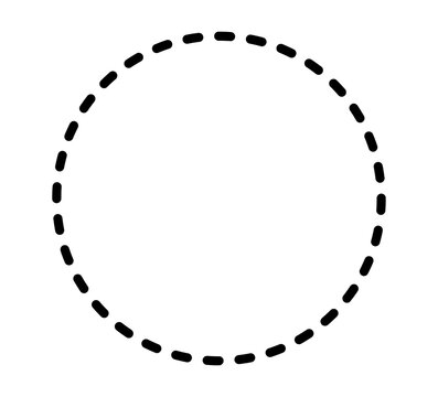 Round dotted circle outline for stamp shape and border frame design element