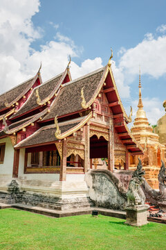 Architecture of Wat Phra Singh in Chiang Mai Old City, Thailand