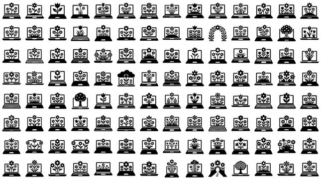 A repeating pattern of abstract geometric symbols arranged in a grid like an ancient mysterious code or script