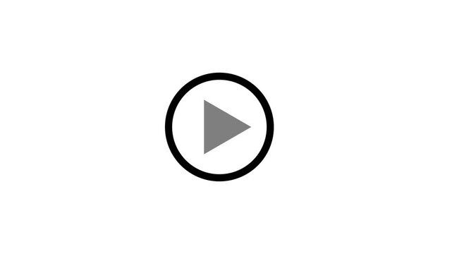 Minimalist play button animation, smooth ui interface for digital media and web applications