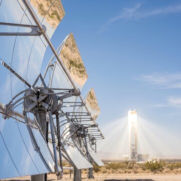 Heliostat Mirror Field at Solar Power Plant