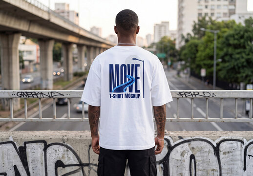 Back View Oversized T-Shirt Mockup