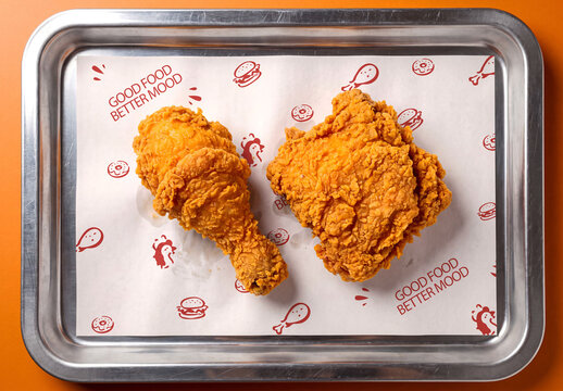 Crispy Fried Chicken Tray Mockup