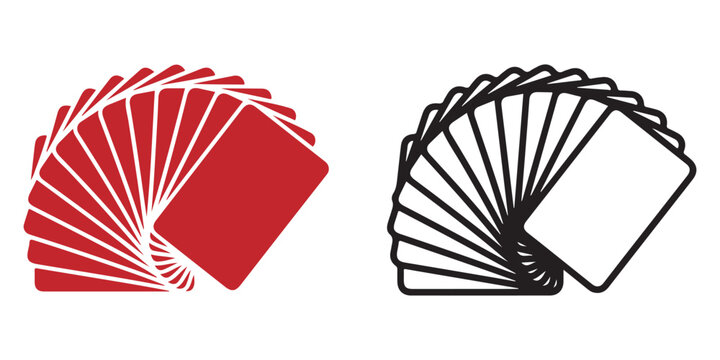 Set of playing cards fanned out
