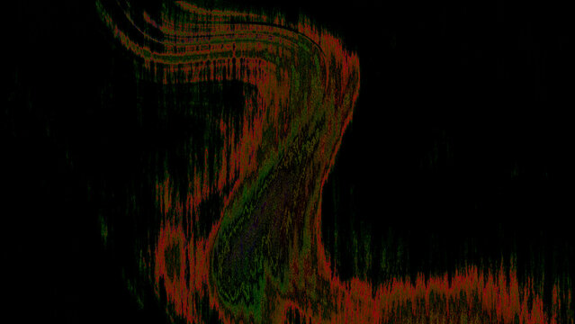 Abstract number 25 silhouette with red and green glitch texture