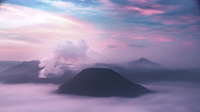 The volcano of Mount Bromo, East Java, Indonesia