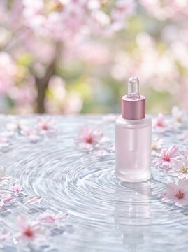 bottle of perfume with flower