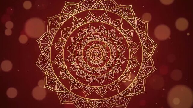 Luxury Gold Mandala Rotation Loop 4K