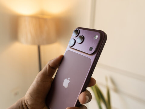 iPhone 18 Pro Max in Elegant Burgundy Colour Showcased in hand in Bangalore, India, on October 04, 2026