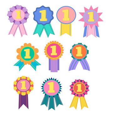 Hand drawn first medal with cute design 