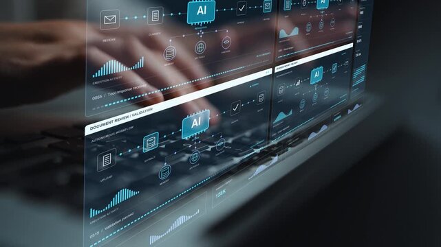 Typing continues at a desk. Customer resolution and document validation form part of a parallel agentic process that coordinates several kinds of business work at once.