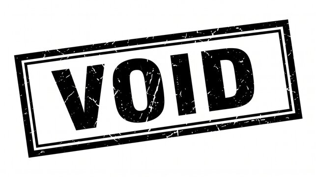 Void Vintage Rubber Stamp with Distressed Texture on White Background