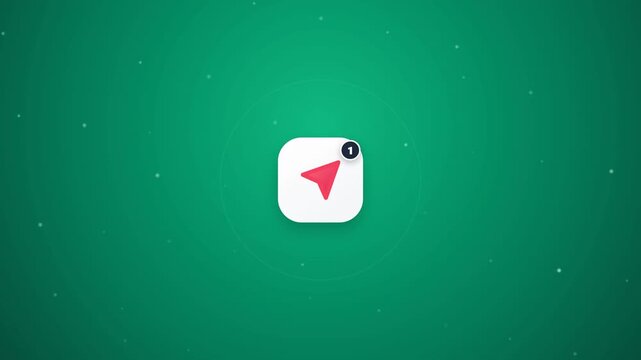 notification message app icon badge with unread alert displayed on glowing green digital interface screen