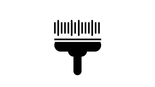 Black icon of a handheld barcode scanner reading a barcode representing product scanning, retail checkout, inventory control, and logistics tracking