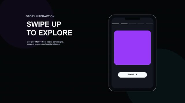 Minimalist Mobile Device Interface Swipe Up Graphic Animation
