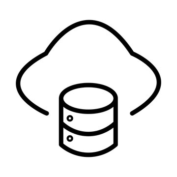 minimal database outline icon illustration