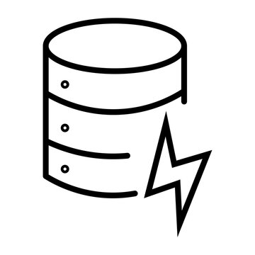 minimal database outline icon illustration