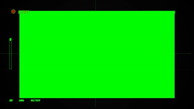 Camera Viewfinder with Green Screen and Recording HUD