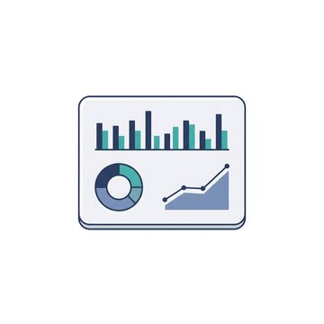 Business dashboard vector icon with growth charts, analytics reports and financial data visualization