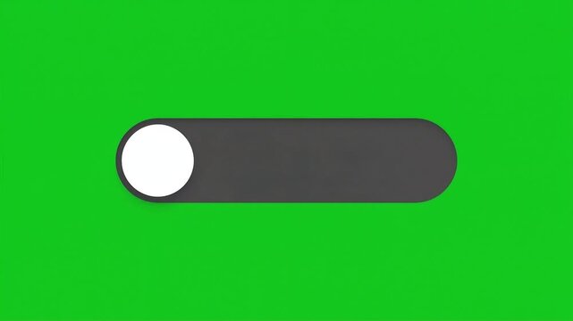 3D animation of modern toggle switch turning on and off on chroma key green screen background